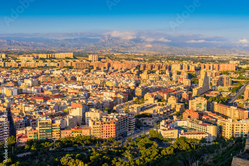 Incredible view from the fortress of Santa Barbara to the city of Alicante. Alicante province. Spain © alexanderkonsta