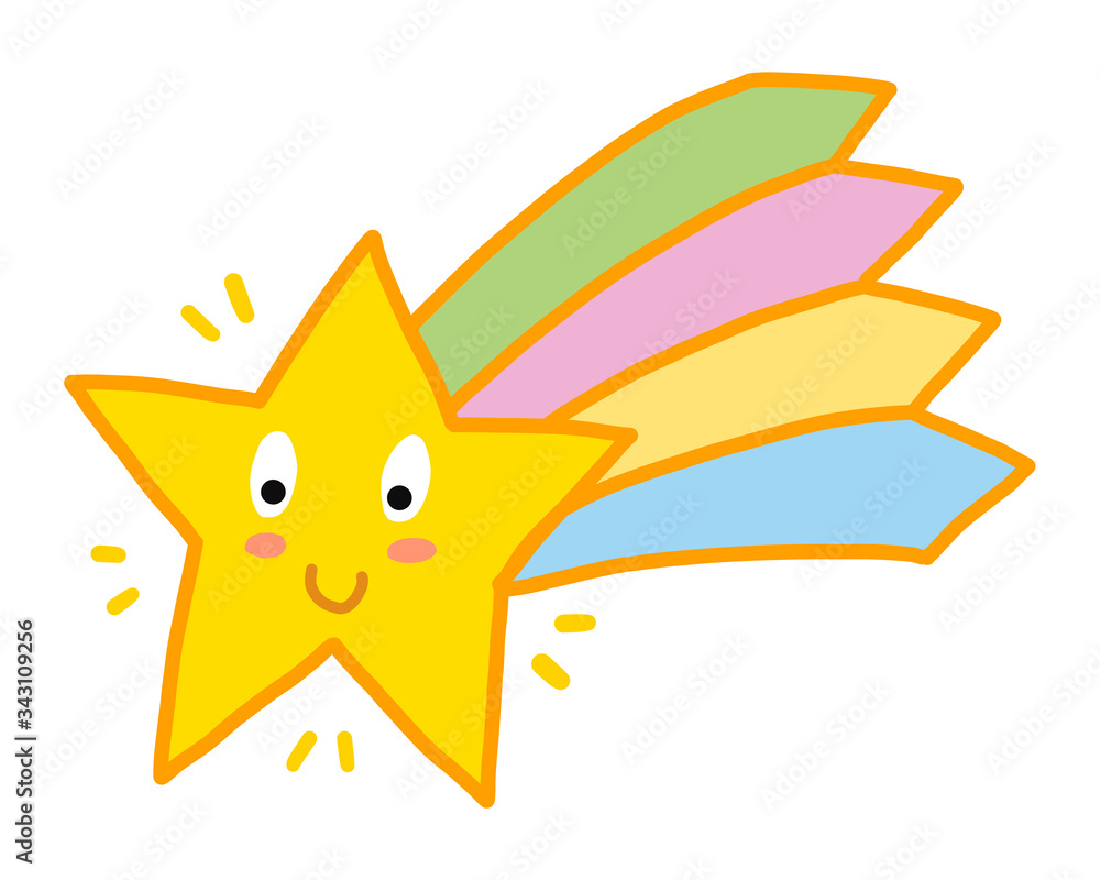 star comet / cartoon vector and illustration, isolated on white background star comet / cartoon vector and illustration, isolated on white background