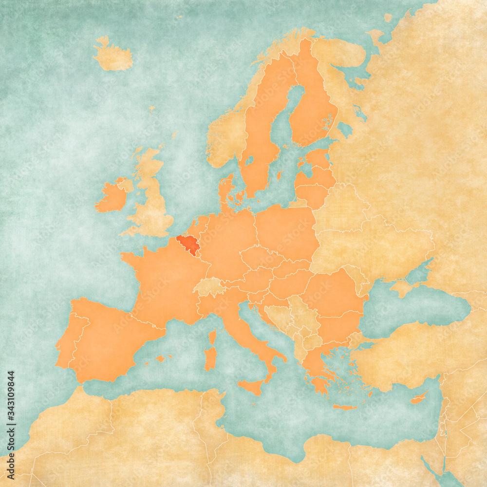 Map of European Union - Belgium