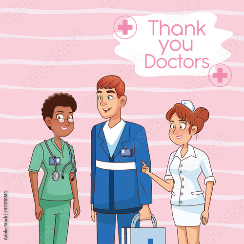 interracial professionals doctors staff avatars characters