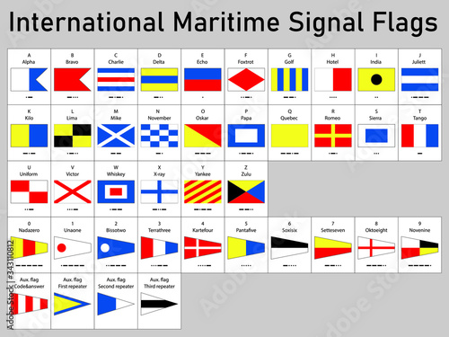 International maritime signal flags, vector illustration