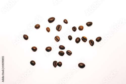 Coffee beans. Isolated over white background.