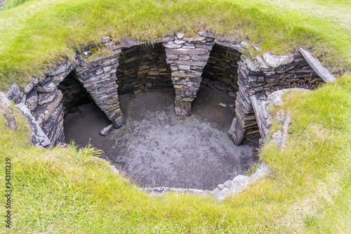 pit at Jarlshof Prehistoric and Norse Settlement at Sumburgh, Shetland photo