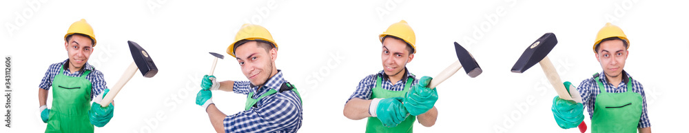 Industrial worker isolated on the white background Industrial worker isolated on the white background