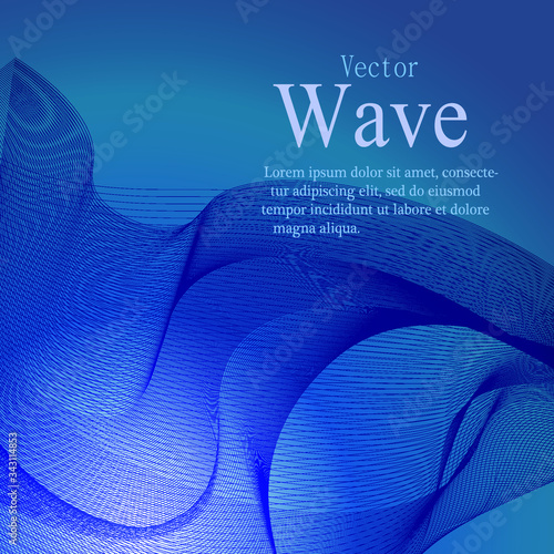 Abstract blue contemporary, modern cover with air wave effect for industry background, medical, music album wallpaper