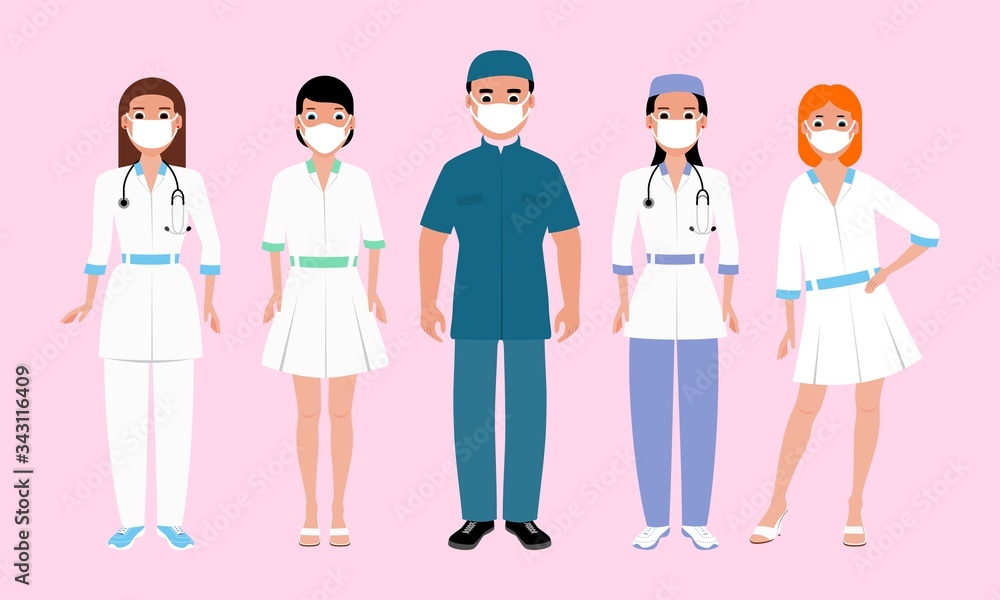 Health Workers. Group of hospital medical staff standing together. Health Workers. Group of hospital medical staff standing together.
