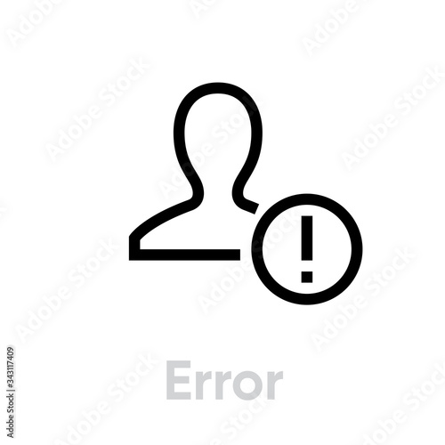 Error Customer icon. Editable Line Vector.