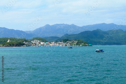 Scenic view of the islands and mountains near Nha Trang. Vietnam