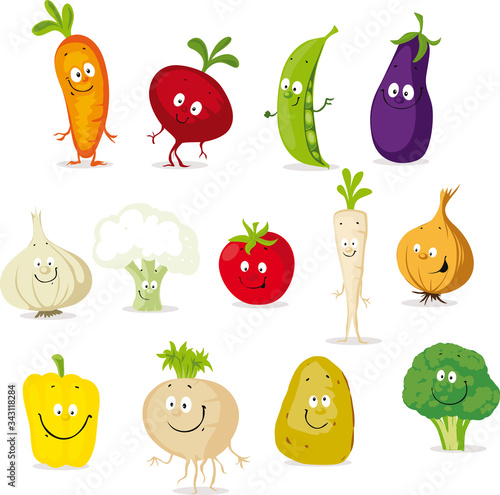 Vegetable Cartoon Collection - Cute Cute Vector Illustration Flat Design Icon