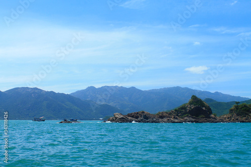 View of the turquoise sea and islands. Nha Trang. Vietnam