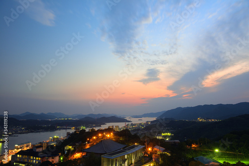 尾道水道の夕焼け