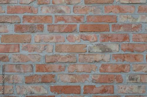 Red old brick wall. photo