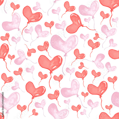 seamless pattern, colorful balloons, print, holiday, birthday, gift wrap, fabric pattern