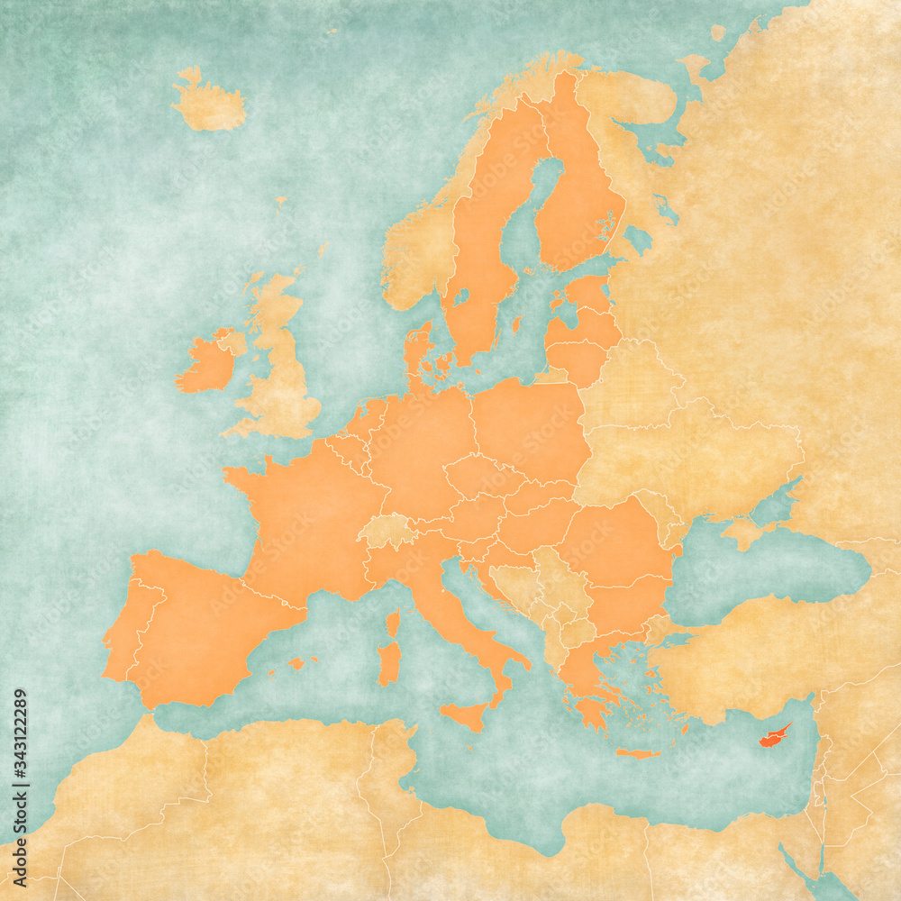 Map of European Union - Cyprus