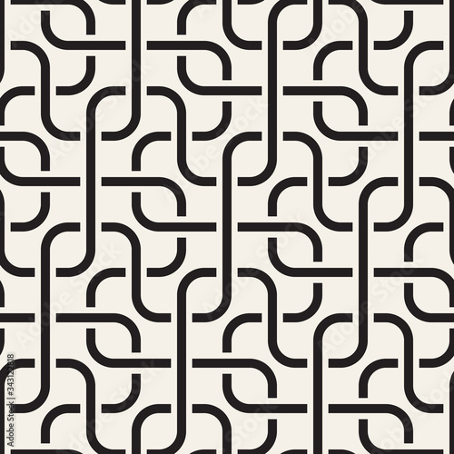 Vector seamless geometric pattern. Stylish abstract decorative background. Repeating interweaving maze lines design.