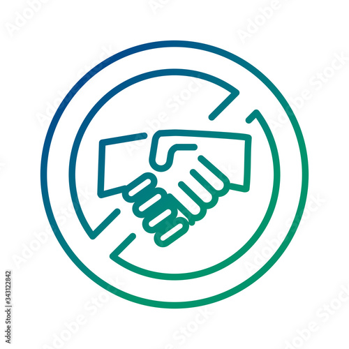 do not handshake covid19 virus line style
