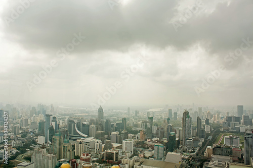 View of a skyscraper Baiyoke Sky. Aerial view of the megalopolis/ Bangkok