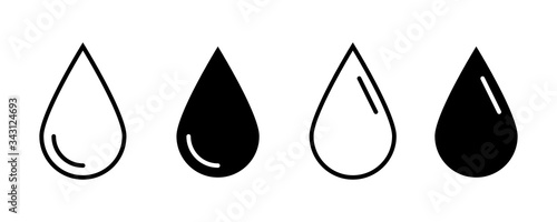 Water drop. Vector isolated icons. Abstract splash liquid shape. Vector water drop icons isolated collection.