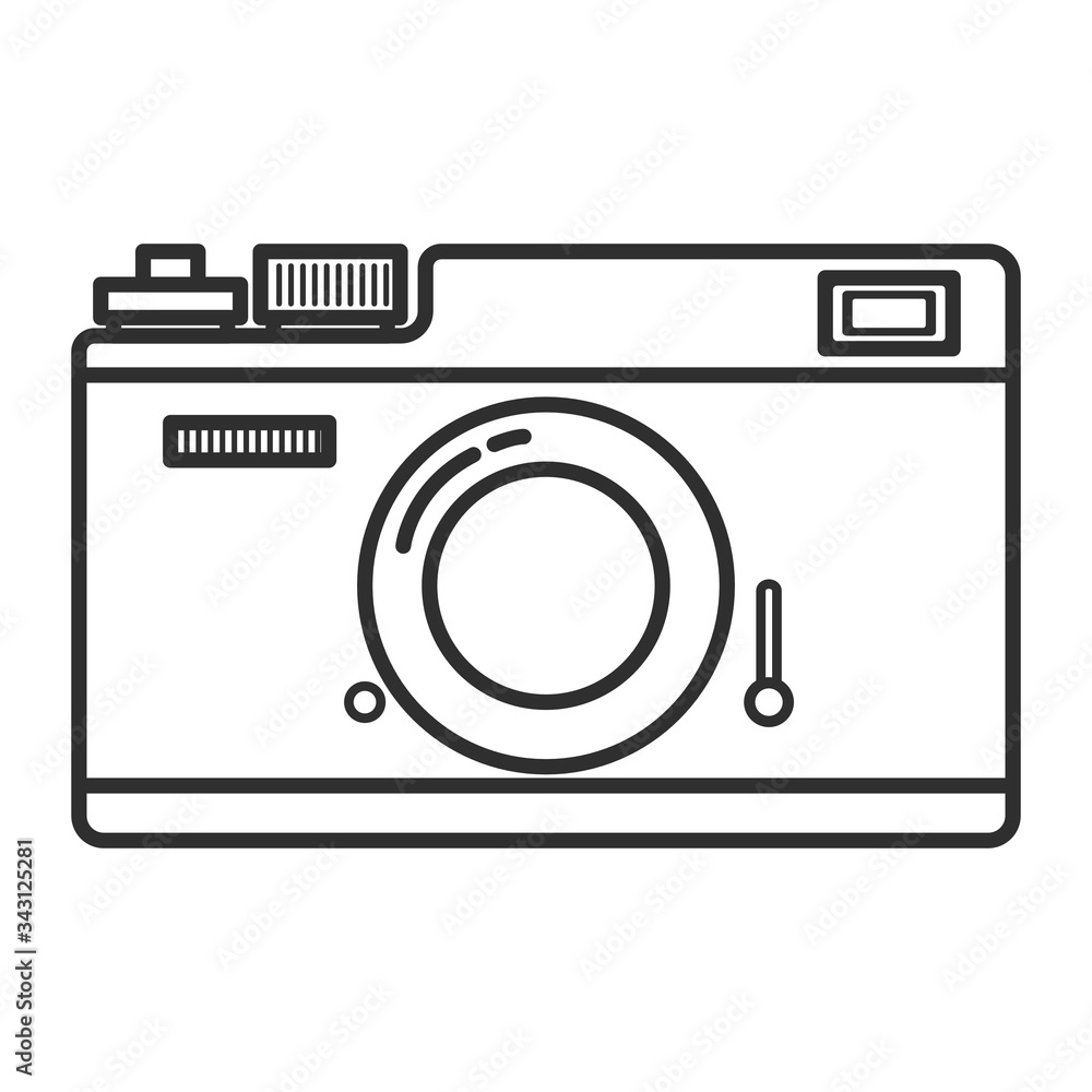 Retro film camera icon on white background. Retro film camera icon on white background.