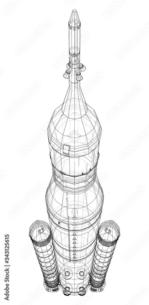 Space rocket concept outline. Vector Stock Vector | Adobe Stock