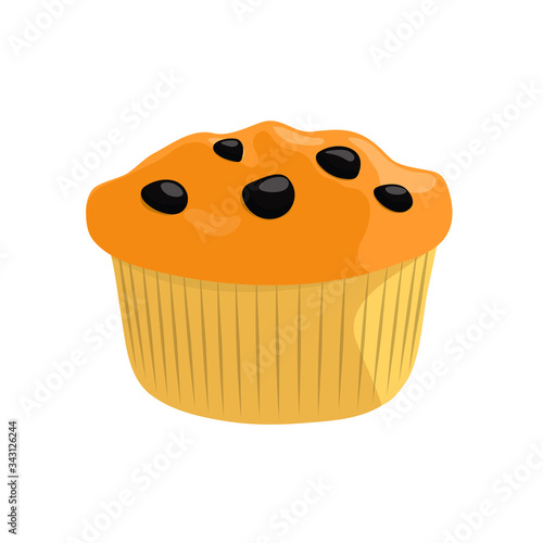chocolate muffin isolated on white background