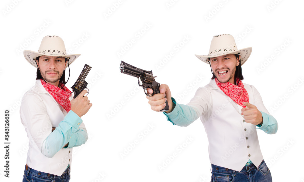 Cowboy isolated on the white background Cowboy isolated on the white background