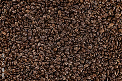 Roasted coffee beans background texture