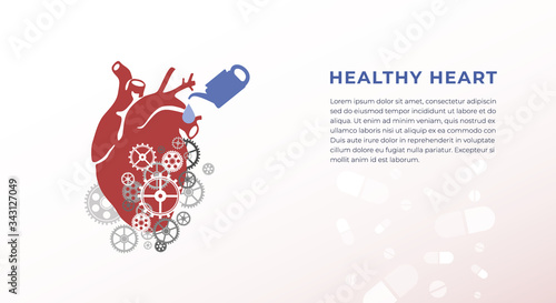 Healthy heart vector flat illustration