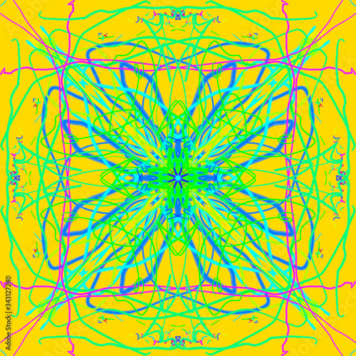 mandala yellow circle pattern ornament (ID: 343127240)
