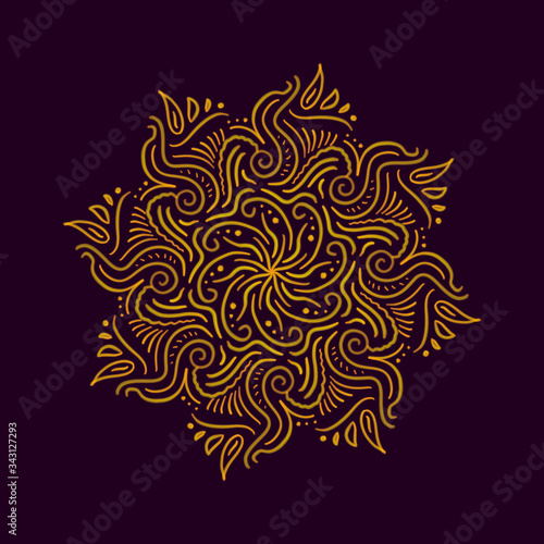 mandala yellow circle pattern ornament (ID: 343127293)