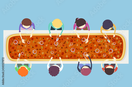 People Long Prepared Pizza ...