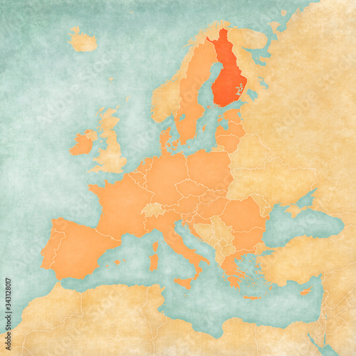 Map of European Union - Finland
