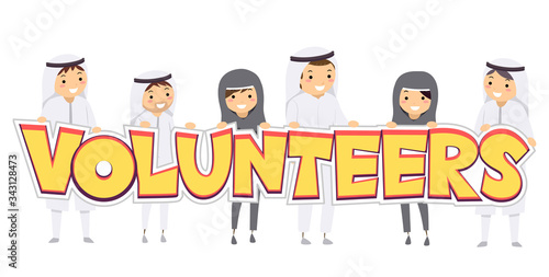 Stickman People Arab Volunteer Illustration