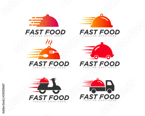 Fast Food Delivery Logo Icon Design Vector
