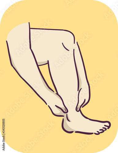 Musculoskeletal Ankle Pain Massage Illustration