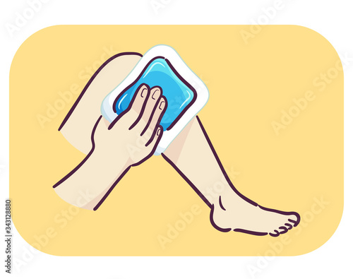 Musculoskeletal Knee Pain Ice Pack Illustration