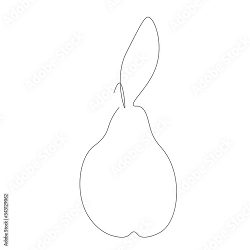 Pear fruit icon on white background, vector illustration