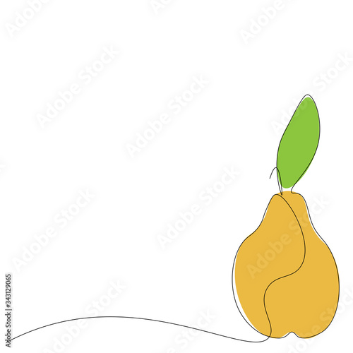 Pear fruit background, autumn design vector illustration