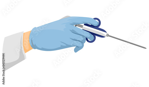Hand Biopsy Needle Illustration