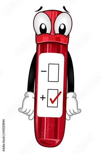 Mascot Test Tube Positive Illustration