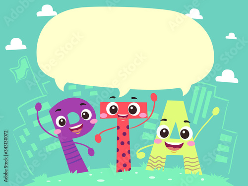 Mascot PTA Speech Bubble Il...