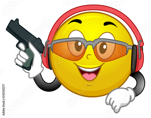 Mascot Target Shooting Illu...