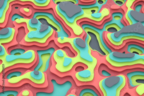 Abstract background of curve. 3D rendering.