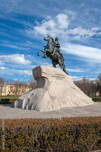 Decembrist square and the monument to the Bronze horseman