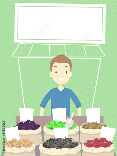 Man Dried Fruits Store Mark...
