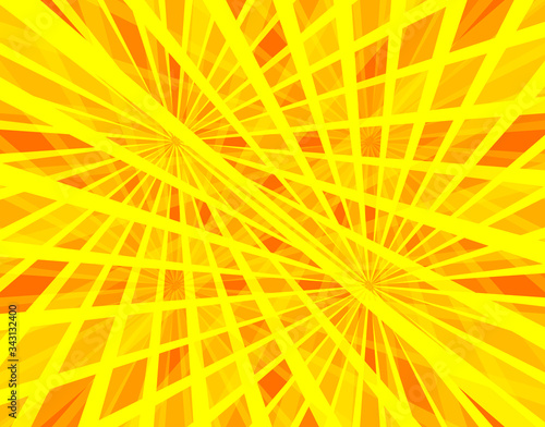 Vector colorful background, sun beams abstract illustration, light, yellow, orange and red colors.
