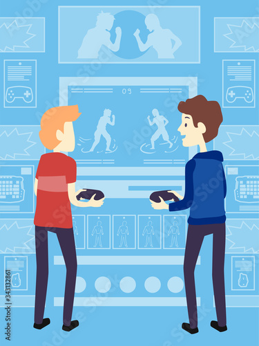 Man Test Game Shop Illustra...