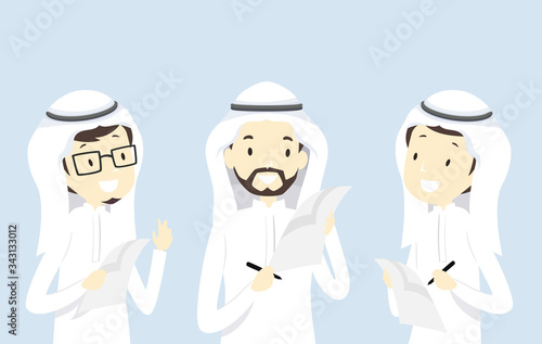 Man Qatar Discussing Papers...