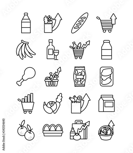 bundle of commodity basket icons