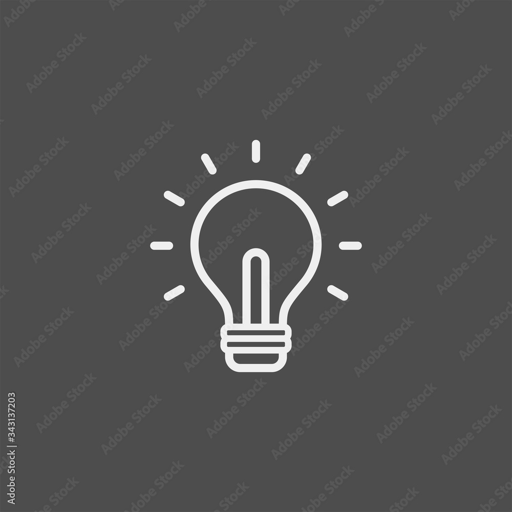 Bulb flat vector icon. Idea flat vector icon Bulb flat vector icon. Idea flat vector icon